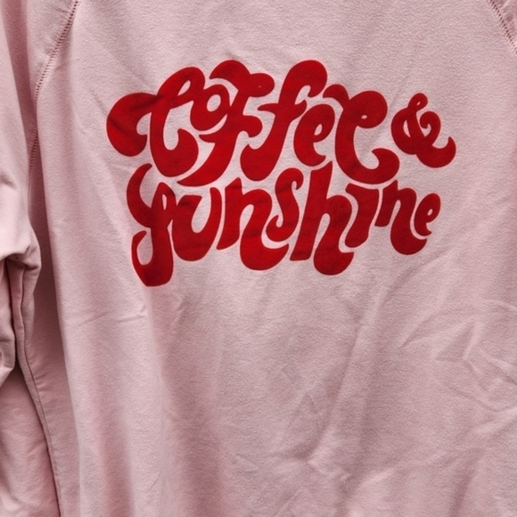 Wildfox Coffee & Sunshine‎ oversized boyfriend pullover red & pink sweatshirt - Picture 4 of 8